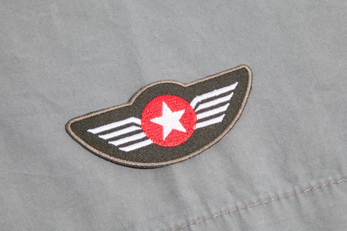 Ironon Patch Pilot Badge Embroidery Military Patches Etsy