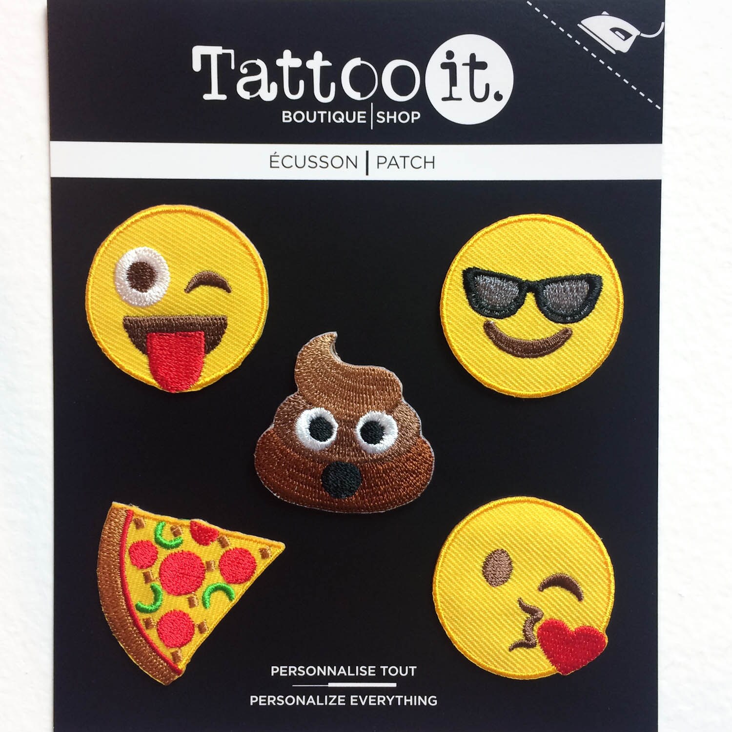 EMOJI Patches Set ORIGINAL KIT Smiling Face Sunglasses Etsy Canada