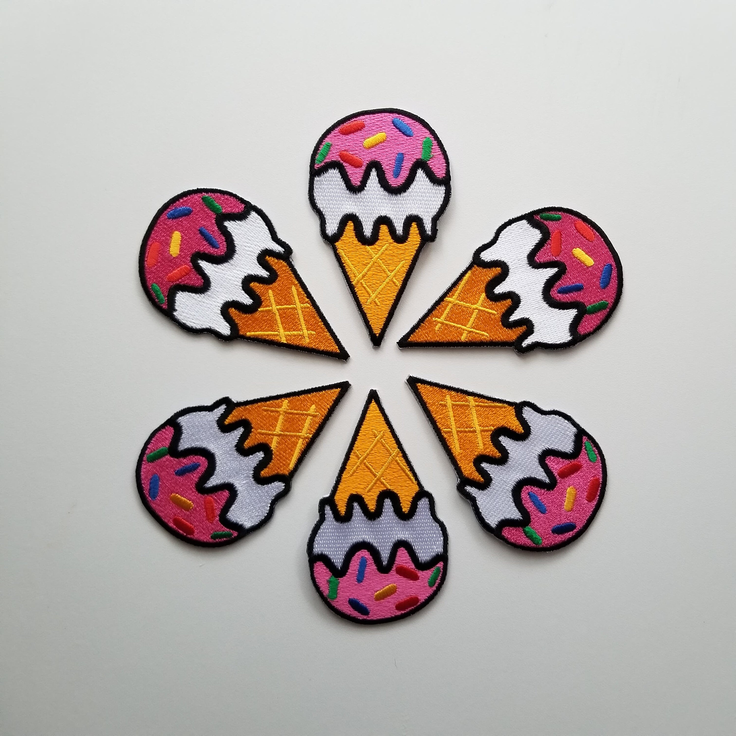 Ice Cream Cone Patch Ironon Patches Pink Ice Cream Cone Etsy