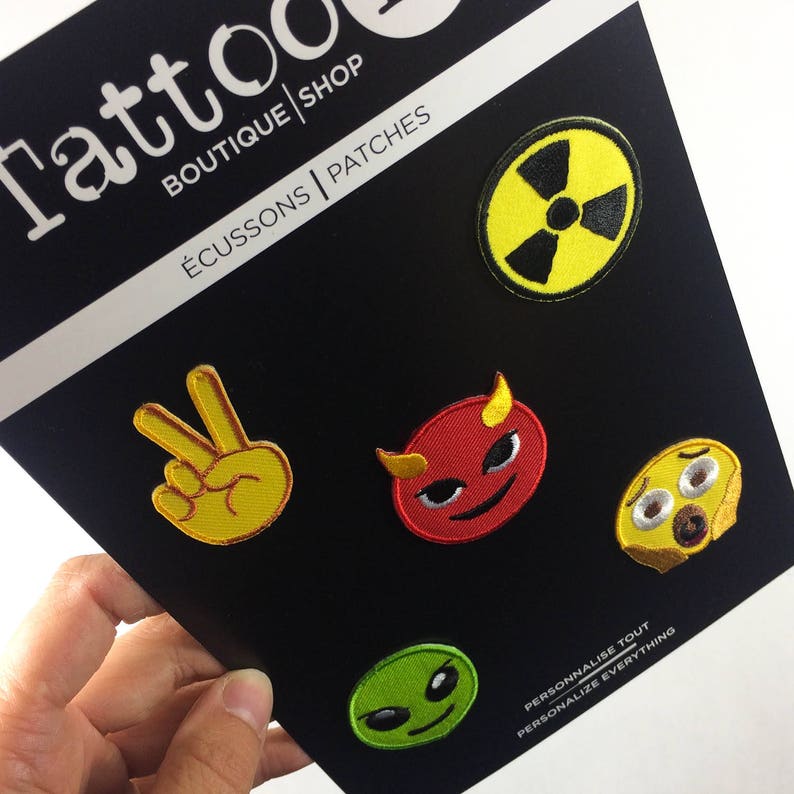Emoji Peace Sign Iron On Embroidered Patch Emojis