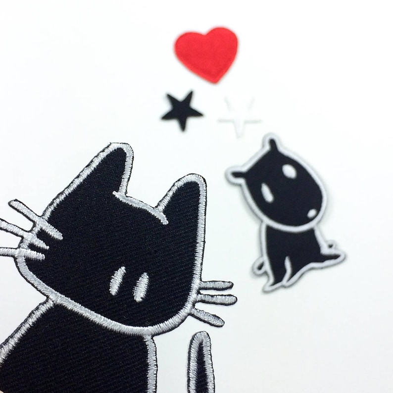 Set of 5 Patches for jacket KIT046 - I Love Cats /& Dogs Iron on patches -