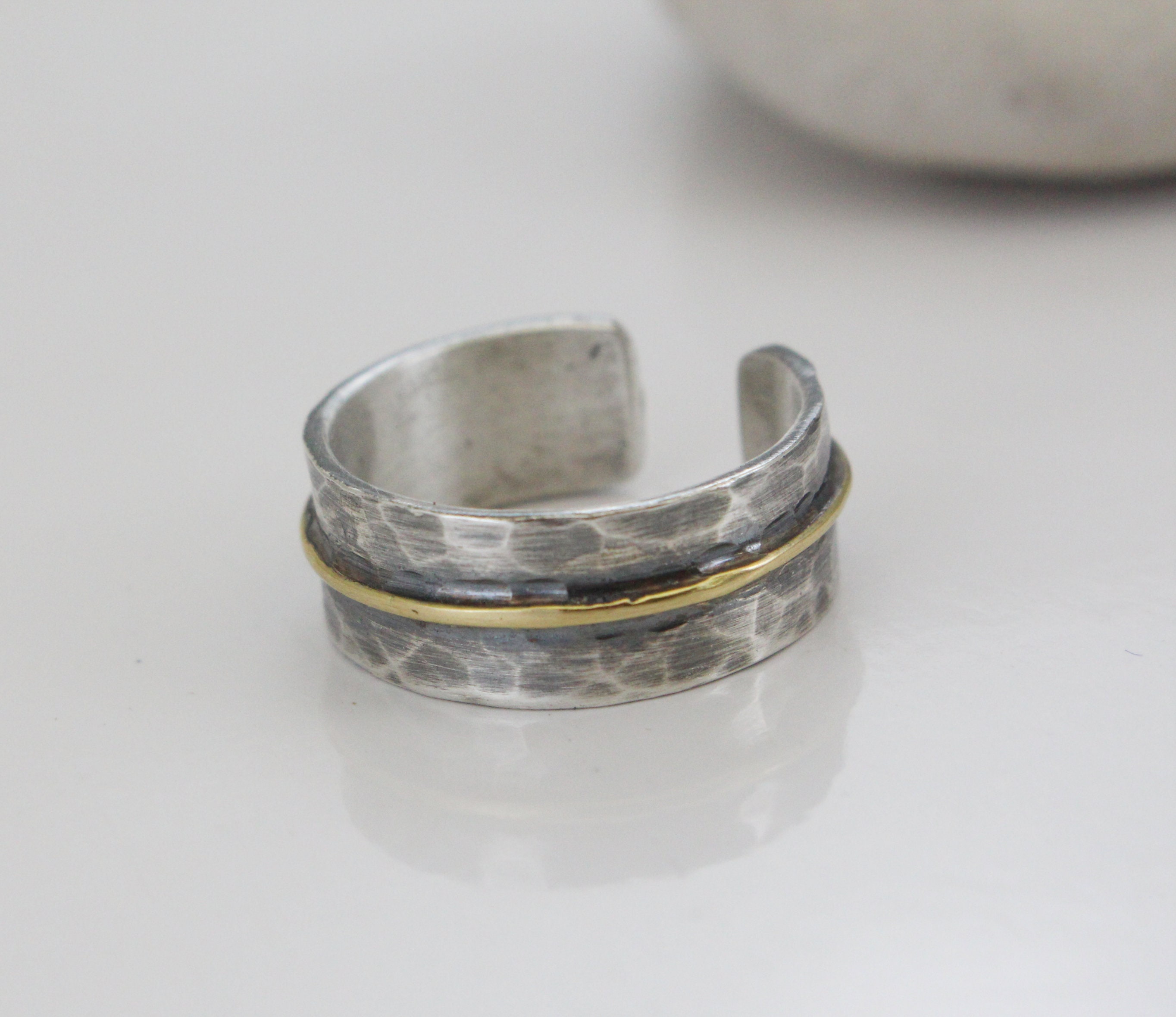 Adjustable Sterling Silver Ring Hammered Handmade - Etsy