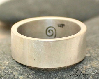 Silver Wide Band - Sterling Silver Ring - Wedding Band - Silver Band - Engagement ring - Silver Ring - Hammered - Handmade