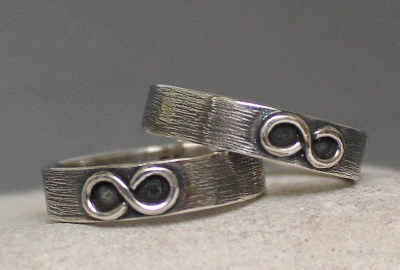 To Infinity and Beyond Rings.. Wedding Bands - Set of Two Rings ...