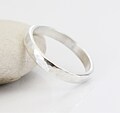 Thin Minimalist Ring -Sterling Silver Wedding Ring - Hammered Band -Proposal ring - Engagement-  Handmade - Personalized - Inside Engraving product logo