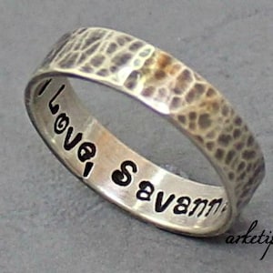 Personalized Handmade Ring of sterling silver (choose your words). Wedding Band.. Men&#39;s / Women&#39;s ring