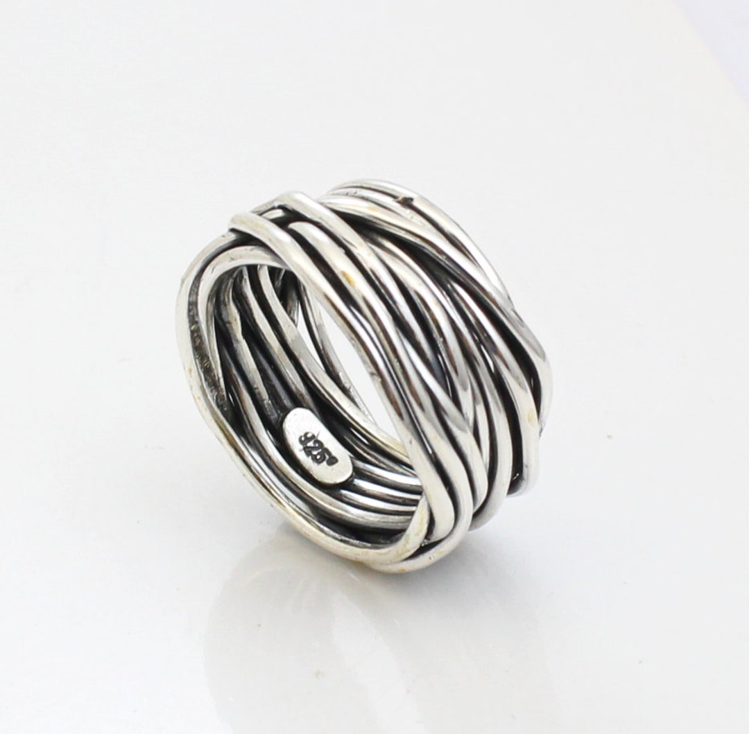 Sterling Silver Ring / Band.. Best Gift.. Hammered Oxidized Sterling ...