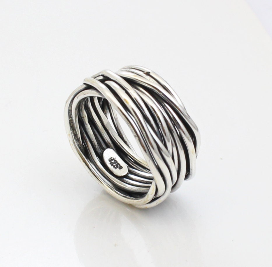 Sterling Silver Ring / Band.. Best Gift.. Hammered oxidized sterling silver Ring / Wedding Band.. Custom / Personalized Ring..