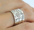 Personalized Sterling Silver Ring - Couples Ring- Anniversary Band - Hand Stamped - Engraved - Personalized Gift - Stack ring product logo