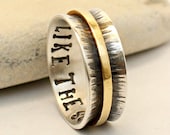 Personalized Sterling Silver Ring - Wedding Band - Promise Ring - Handmade, hammered - Custom Engraved Engagement Ring