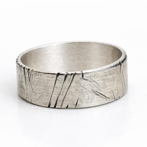 Wide Silver Band - Ring For Men and Women - Custom Engraving Inside- Hammered - Handmade - Men's Band - Wedding/ Engagement Ring - Oxidized image 1