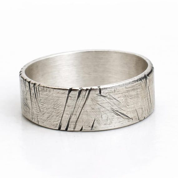 Wide Silver Band - Ring For Men and Women - Custom Engraving Inside- Hammered - Handmade - Men's Band - Wedding/ Engagement Ring - Oxidized