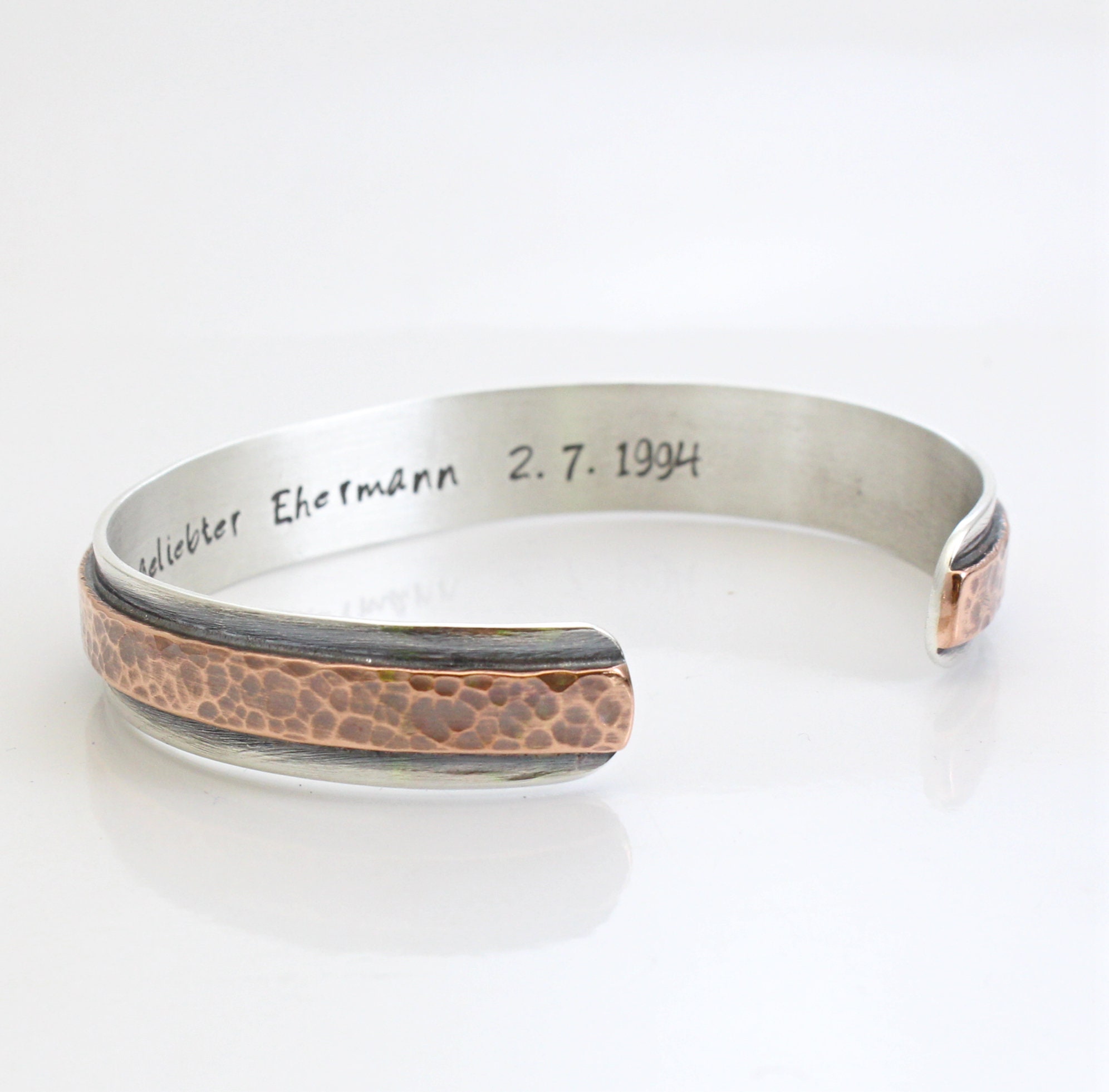 Mens silver cuff bracelets engraved deals
