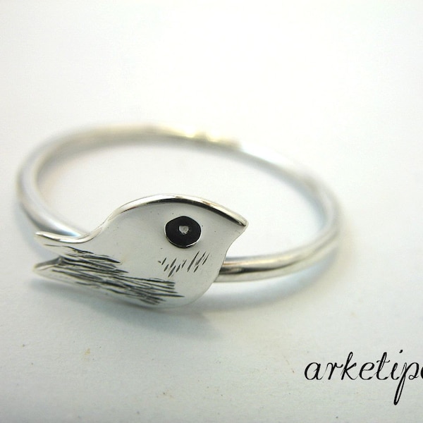 Handmade "Bird" Ring of sterling silver. You will love it