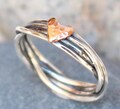 Sterling Silver Love Ring  -Copper heart - Anniversary Gift Ring  Love Ring Mothers Daughters Ring Gift for Her Ring for Her Handmade Ring product logo