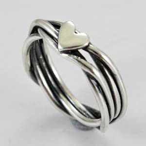 Silver/ Rose Gold/ Gold  Ring- Made of Sterling Silver/ Copper/ Brass Ring with heart- Anniversary Gift- Love Ring- Best gift - Couples ring