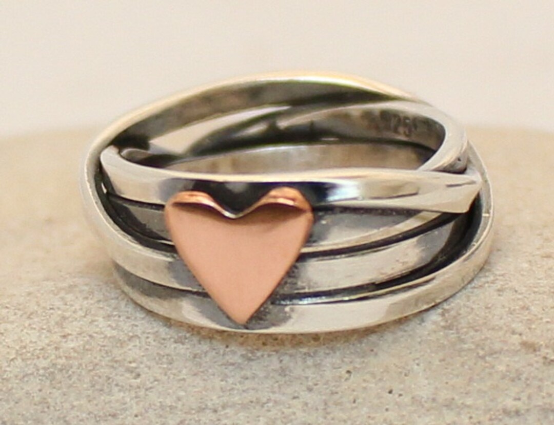 Sterling Silver Ring With Heart. Anniversary Gift Ring.. Love Ring.. Etsy