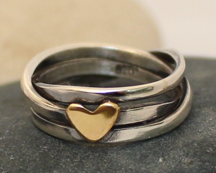 Sterling Silver Ring With Heart. Anniversary Gift Ring.. Love Etsy