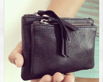 DOBLE Zippered Wallet / Pouch o Wallet Card holder / FannyPack