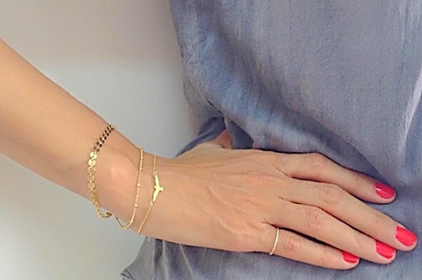 Delicate Gold Bird Bracelet, Gold Bracelet, Seagull Bracelet, Layered Bracelet, Dainty Bracelet, Layering, Gold Plated Bracelet