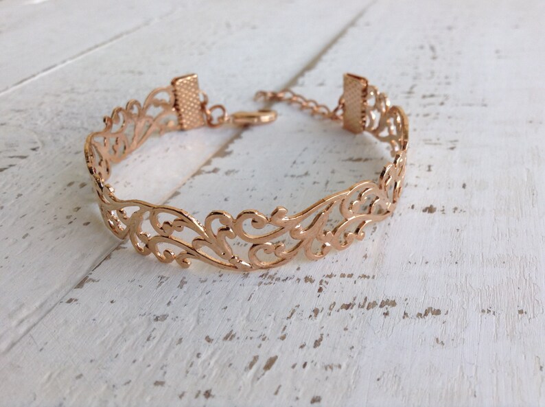 Gold Filigree Bracelet Rose Gold Bracelet Cuff Bracelet Etsy 日本