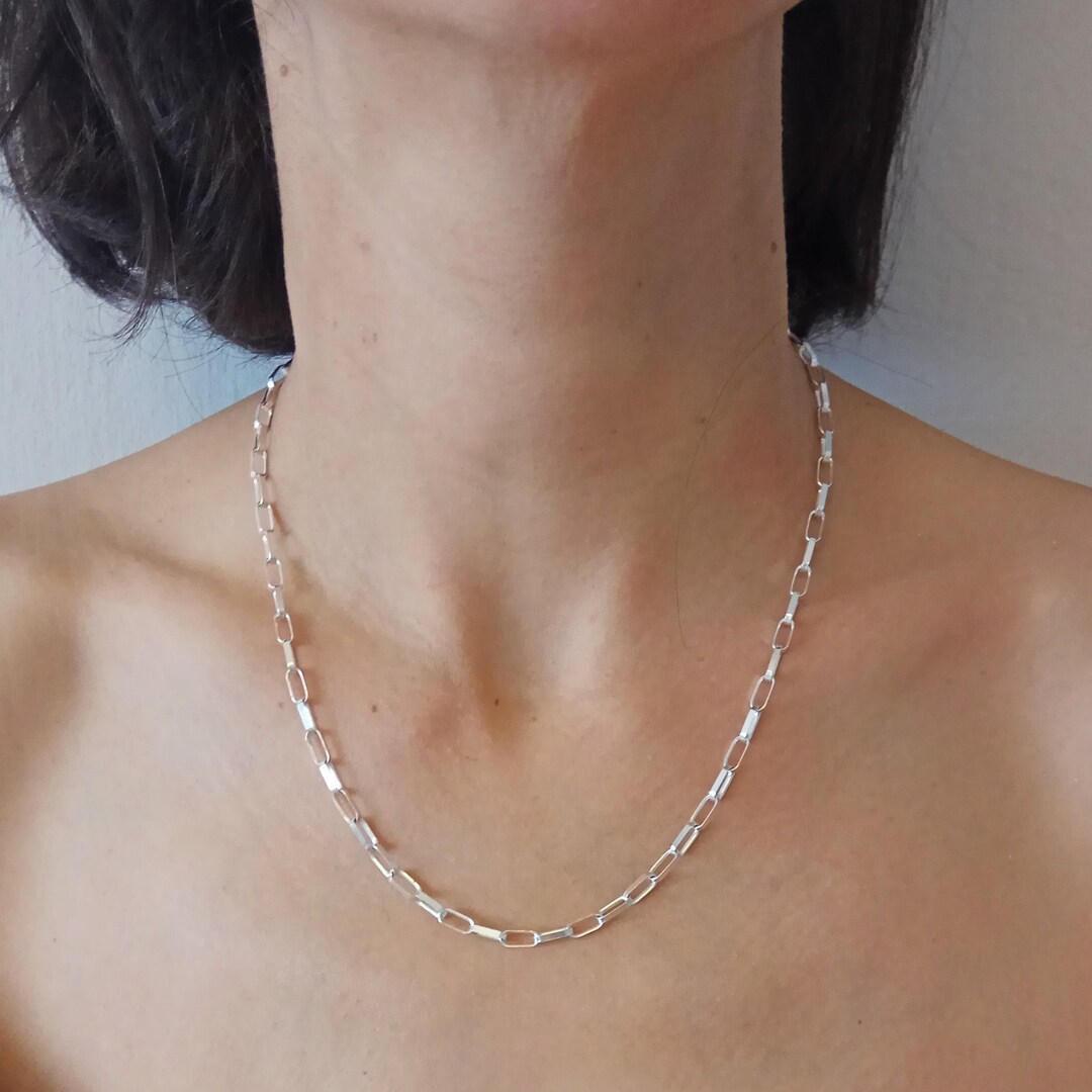 Sterling Silver Link Necklace, Silver Necklace, Delicate Necklace ...