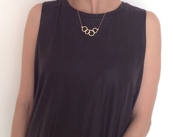 Tutti Hexed Out Hexagon Collana, Collana d'argento, Collana geometrica, Gioielli geometrici, Gioielli minimalisti