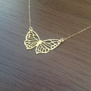 Gold Butterfly Necklace, Gold Necklace, Delicate Necklace, Minimalist ...