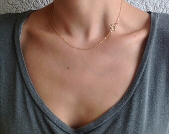 Star of David Charm Necklace, Golden or Silver Magen David, Mogen David, Gold-Filled, Bat Mitzvah, Bridesmaid Gift, Judaica, Jewish Art