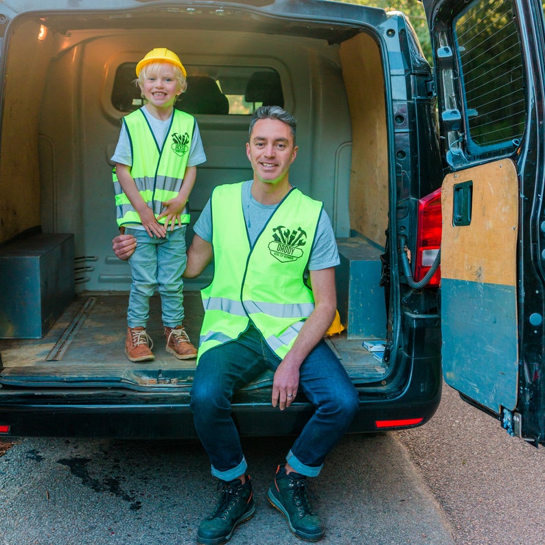 Personalised Kids Play Construction Builder Hi Vis Jacket image 7