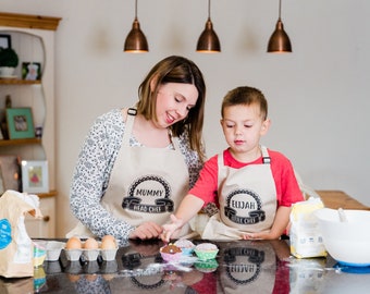 Personalised Mummy And Child Apron Set