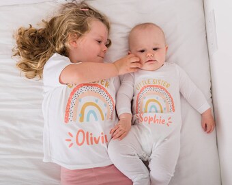 Personalised Rainbow Sister Sibling Set