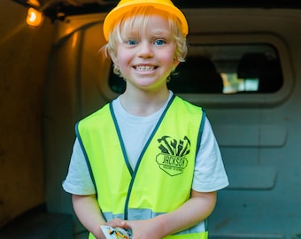 Personalised Kids Play Construction Builder Hi Vis Jacket