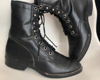 Leather Lace up Boot - Etsy