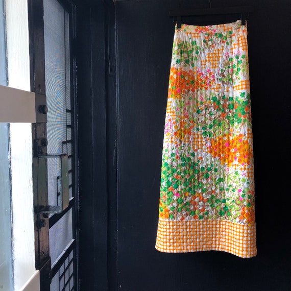 Vintage Psychedelic Quilted Maxi Skirt