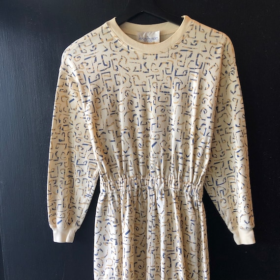 Vintage 80s Graphic Sweatshirt Petite Dress