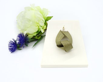 BÜKK Jewelry - Handmade natural wood, sterling silver pendant - Elegant, tulip wood / tulip poplar veneer jewel
