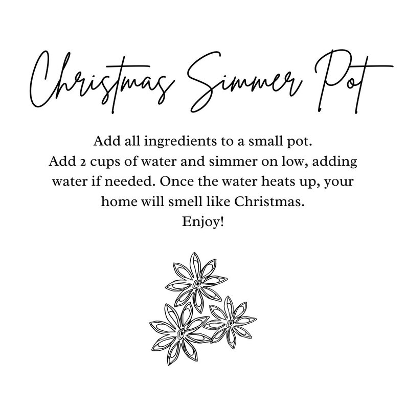 Christmas Simmer Pot Printable Tag Star Anise - Etsy