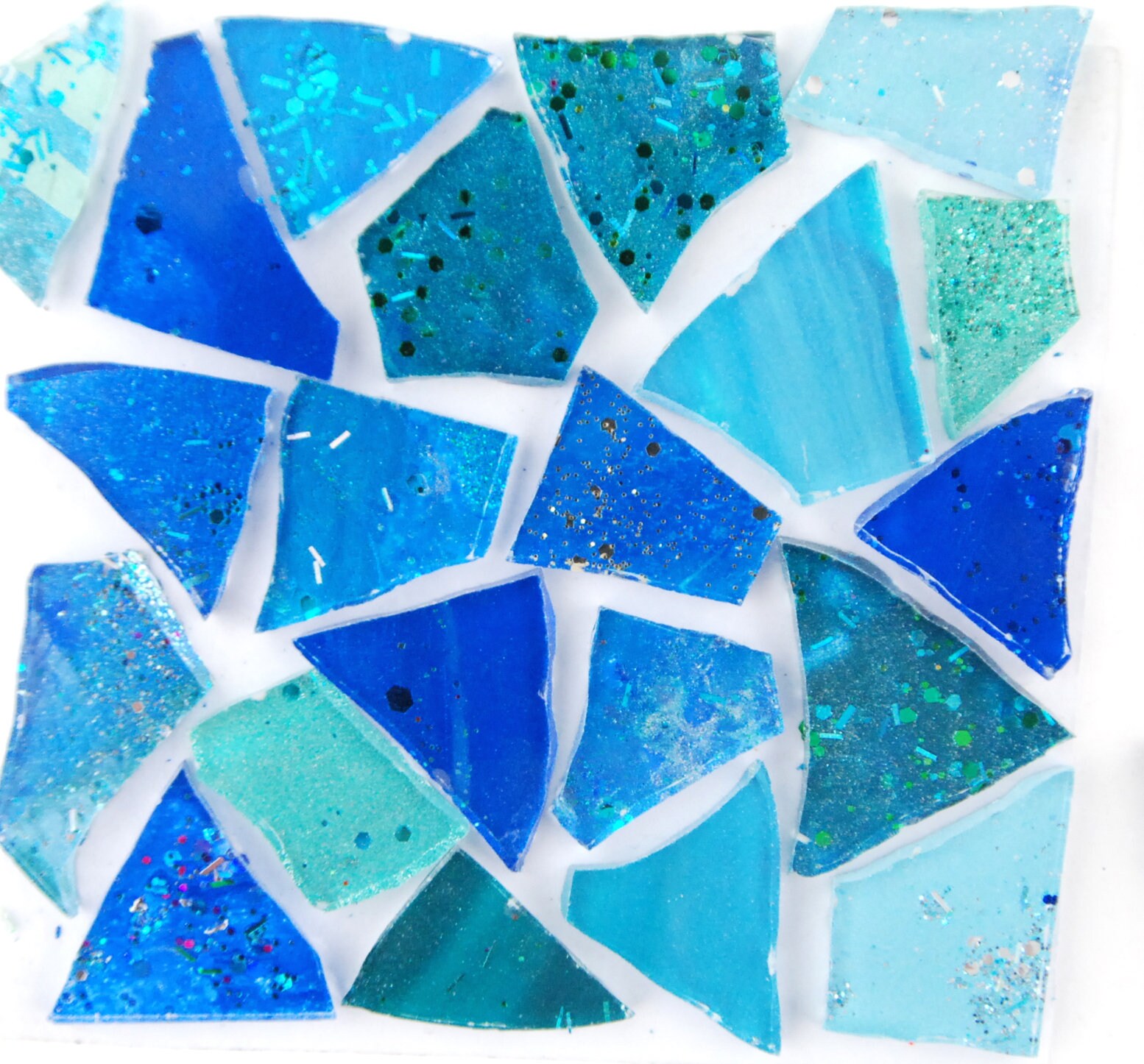 100 Mixed Blue Mosaic Glass pieces by Makena Tile  Etsy