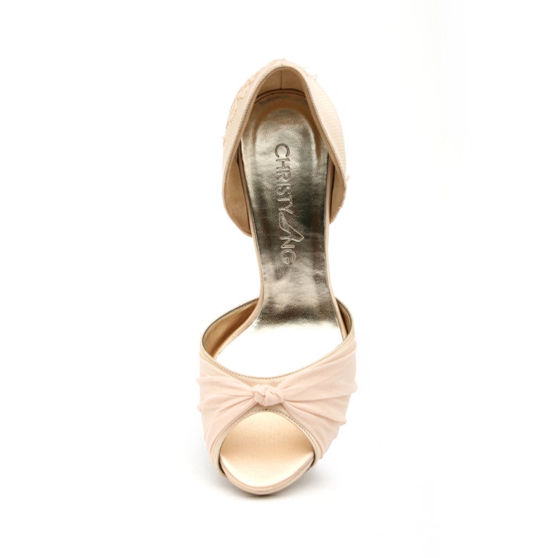peach satin shoes