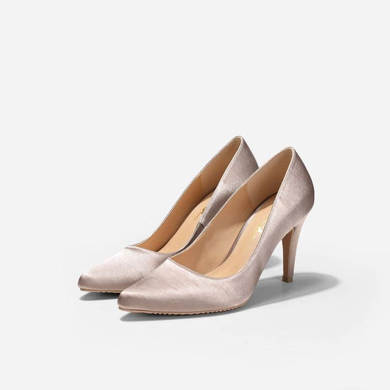 satin court shoes wedding