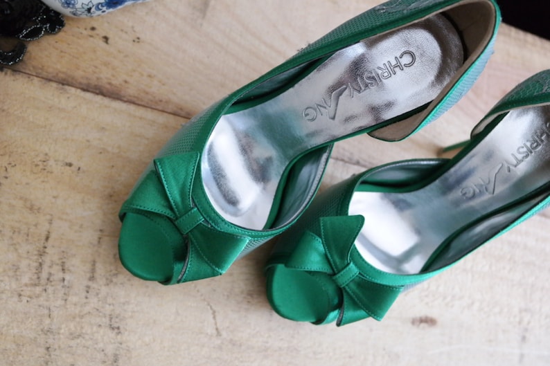 green flat wedding shoes