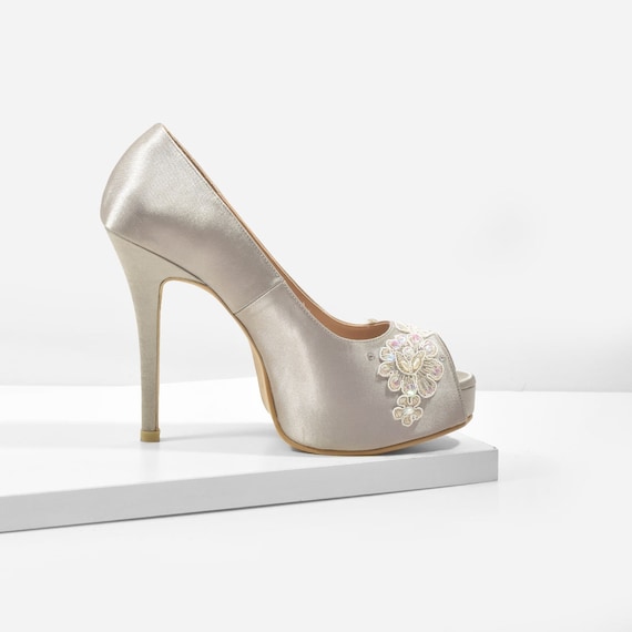 dark silver wedding shoes