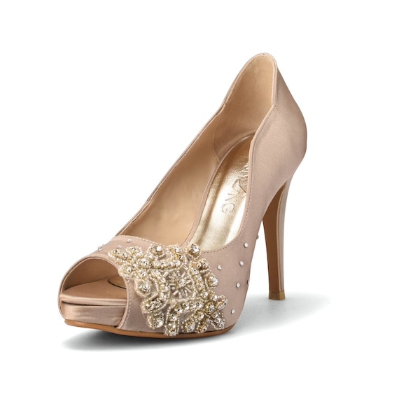 Ivory satin bridal bridesmaid wedding shoes All Sizes Pure & Precious Phoenix 