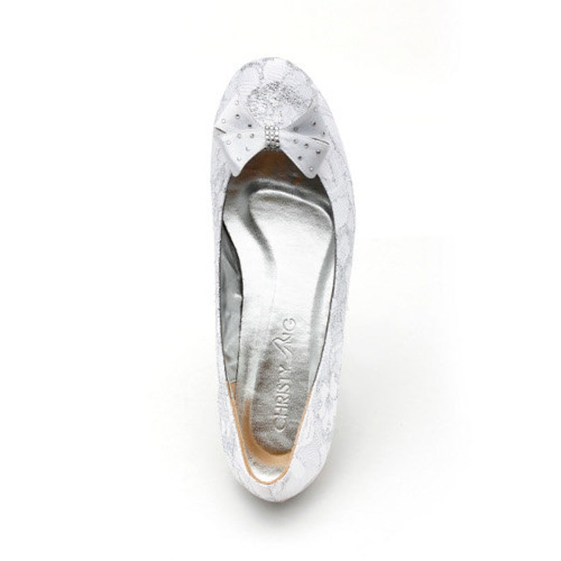 white lace ballet flats