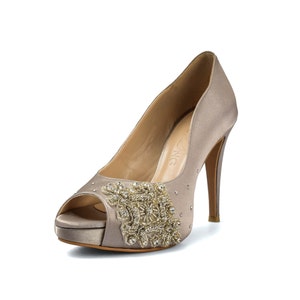 Charlotte Silber Hochzeit Heels, Diamante Hochzeitsschuhe, Swarovski Silber Hochzeit Heels, silberne Diamanten Hochzeits Heels, High Heels Schuhe