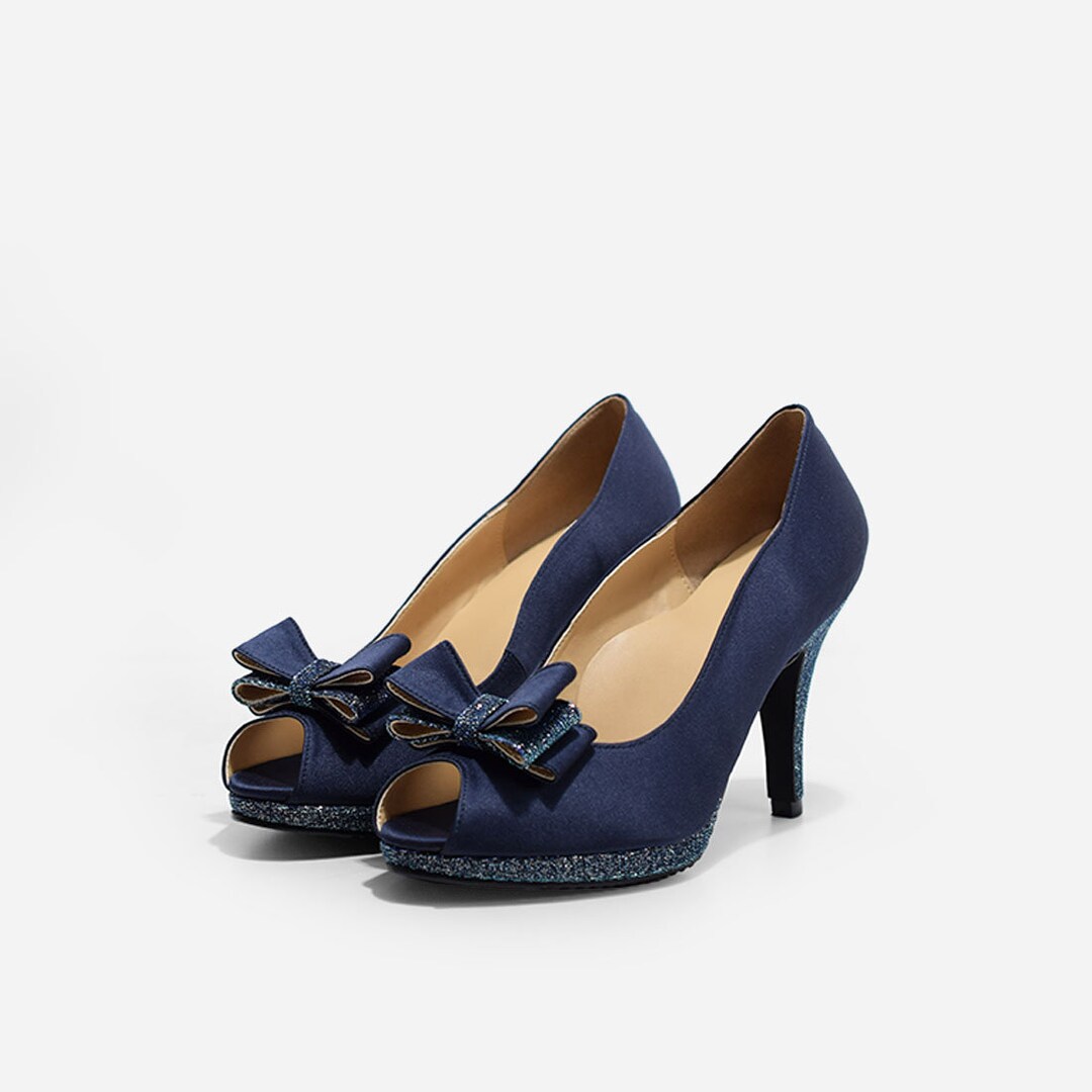 navy designer heels