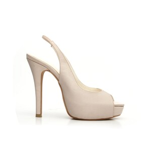Custom Made Nude Sling Back Pumps, Sling Back Heels, Skin Colored High