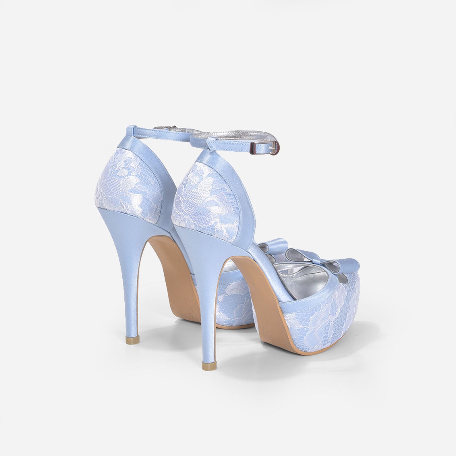 Donna Custom Made Baby Blue Lace Heels Baby Blue Lace Strappy Etsy