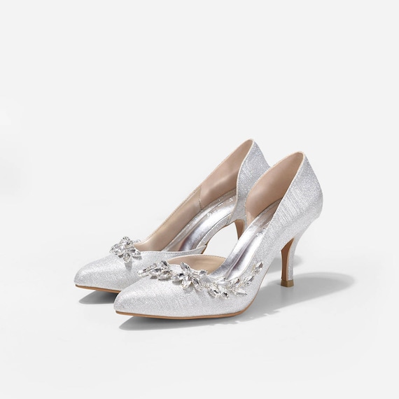 Popular Handmade Rhinestone High Heels Pointed Toe Crystal Wedding Shoes, S002 Popular Handmade Rhinestone High Heels Pointed Toe Crystal Wedding Shoes, S002